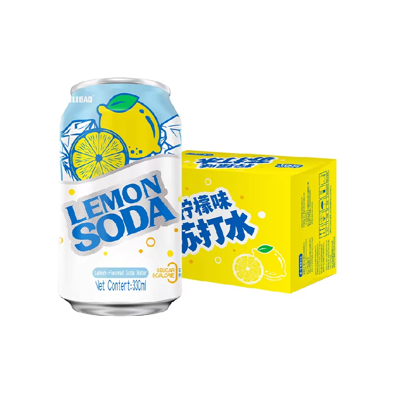 健力宝柠檬味苏打水气泡水0糖0脂0卡汽水饮料整箱罐装330ml*12罐 26.9元