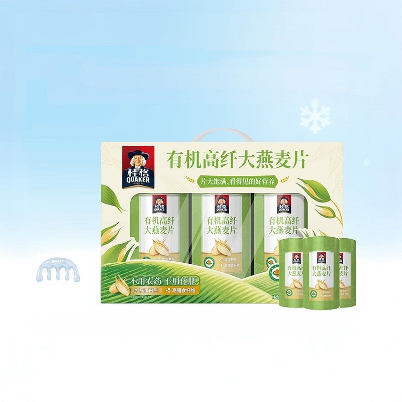 桂格有机高纤大燕麦片礼盒1050g高蛋白节庆送礼营养补充膳食纤维 49元