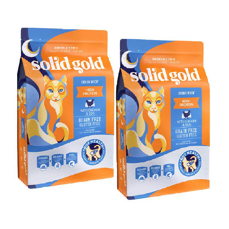 SolidGold素力高高蛋白金素鸡成猫幼猫无谷进口猫粮5.44kg2件 548.76元