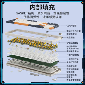 爱国者AG98客制化机械键盘gasket结构全键热插拔三模无线蓝牙键盘