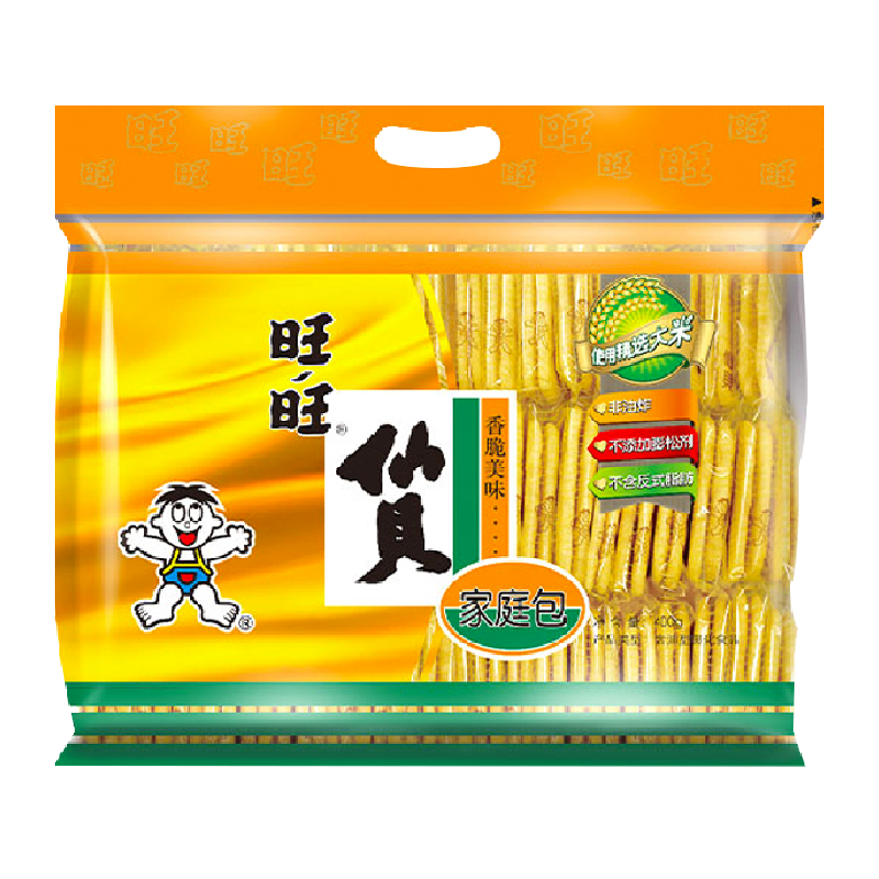 旺旺仙贝雪米饼400g非油炸烘焙独立包装香脆美味零食下午茶儿童 12.5元