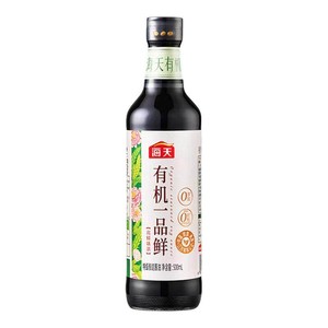 海天有机一品鲜500mL非转基因黄豆酿造上色提鲜0添加特级生抽酱油