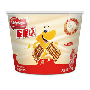 【下拉领秒杀补贴】雀巢脆脆鲨威化饼干牛奶味分享桶装12.5g*17条