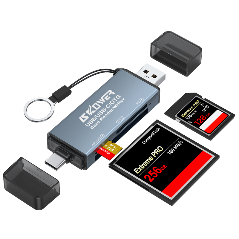 SKOWER读卡器多合一usb3.0高速读写相机卡tf卡cf卡内存卡typec网线转接口usb转HDMI苹果手机电脑拓展坞 39.1元