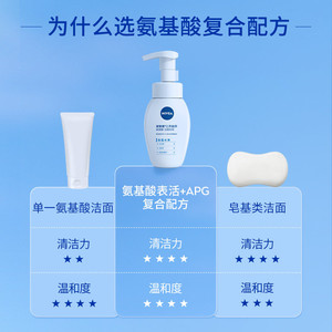 妮维雅氨基酸洗面奶保湿清洁补水泡沫洁面乳180ml*2温和不紧绷女