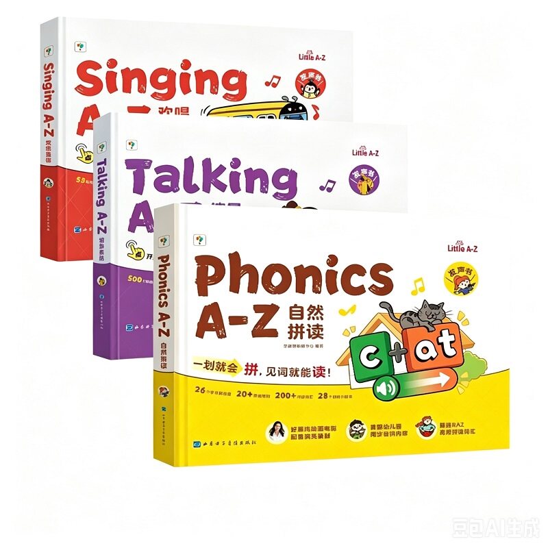 【新华文轩】PhonicsA-Z自然拼读有声书 TalkingA-Z情景表达语感大启蒙有声书SingingA-Z欢唱童谣绘本幼儿园英语启蒙教材3-8岁儿童 50.5元