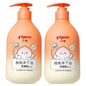 贝亲儿童宝宝沐浴露洗发水桃叶精华舒缓保湿补水大童3岁+旗舰店