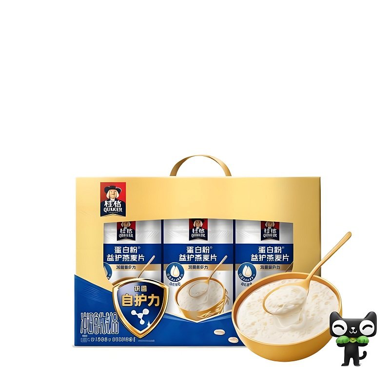 桂格蛋白粉燕麦礼1050g双重高蛋白即食燕麦 46元