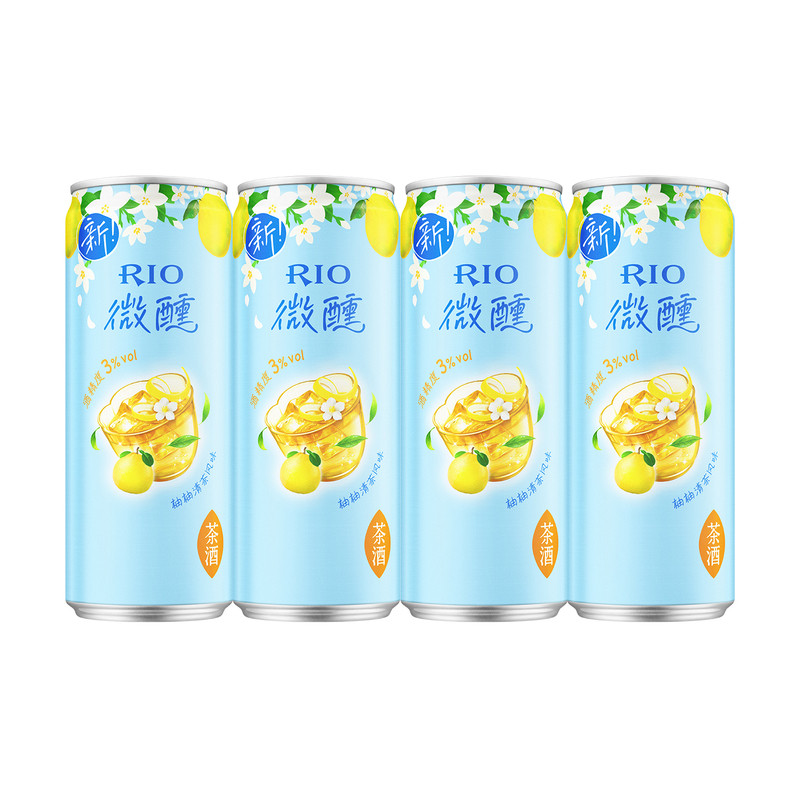 新品RIO锐澳预调鸡尾酒低度微醺330ml*4罐柚子酒果酒女士酒甜酒 26元