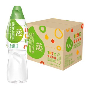 屈臣氏高温蒸馏饮用水1L*12瓶整箱补水纯净敷脸护肤非矿泉