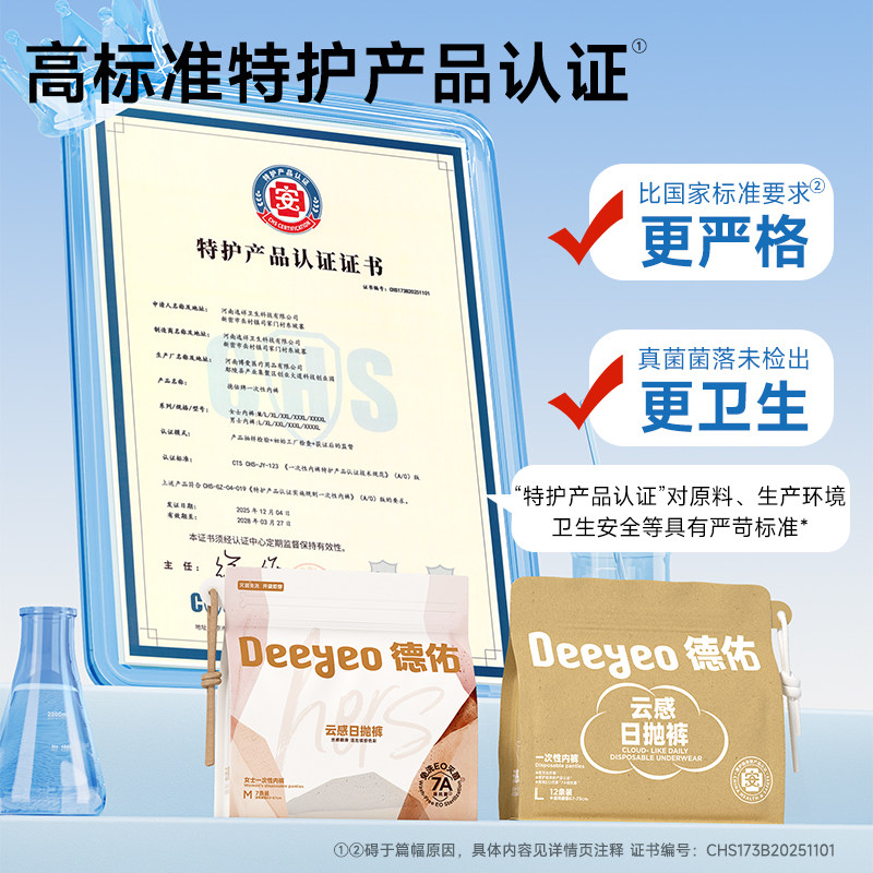 德佑优可丝一次性内裤女款出差旅行免洗月子产妇大码日抛内裤28条 110.9元