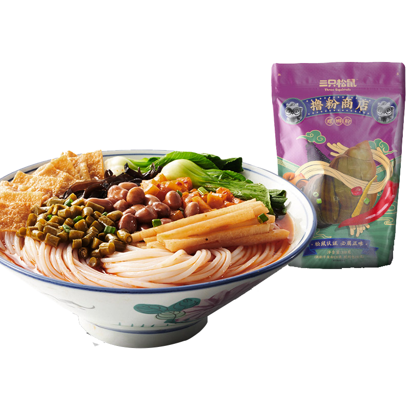超大腕螺蛳粉柳州特产正宗米粉方便速食夜宵即食解馋小吃三只松鼠 19.9元