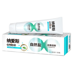 【下拉详情领淘金币】纳爱斯自然盐牙膏洁净清新口气薄荷香型去渍