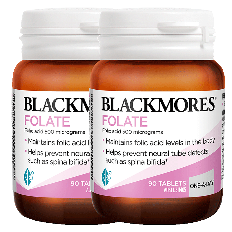 澳佳宝BLACKMORES叶酸孕妇早期90片*2备孕期专用营养澳洲官方正品 80元