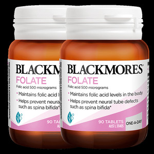澳佳宝BLACKMORES叶酸孕妇早期90片*2备孕期专用营养澳洲官方正品