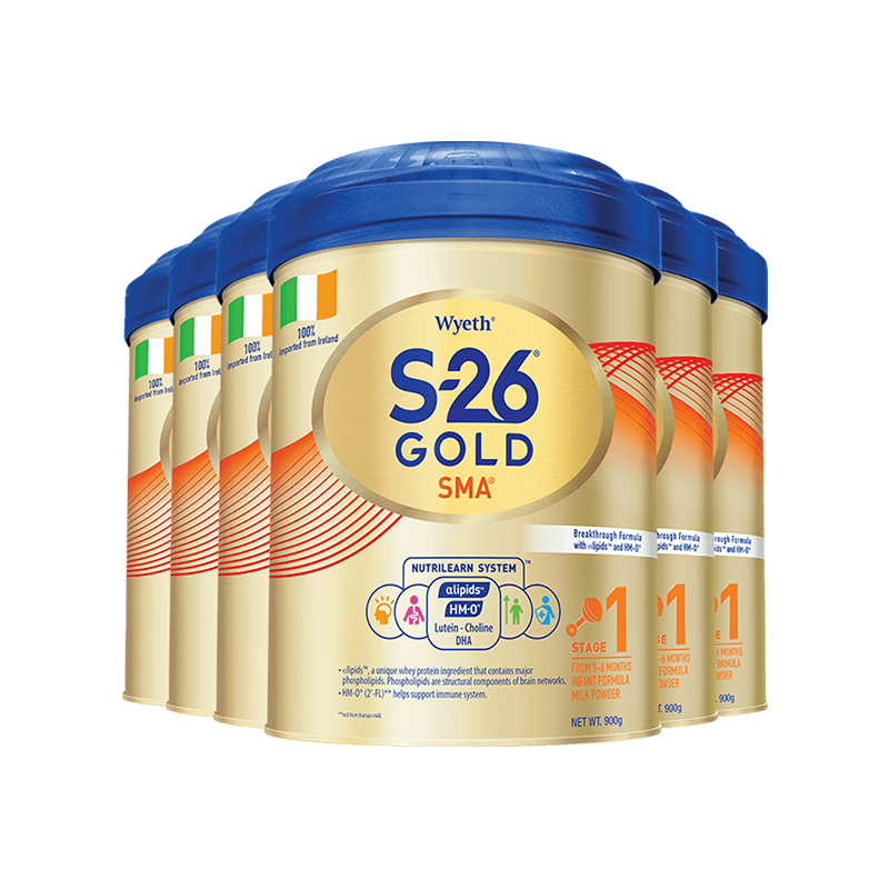 【自营】惠氏S26港版金装1段婴幼儿奶粉新加坡进口正品850g *6罐 946元