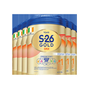 【自营】惠氏S26港版金装1段婴幼儿奶粉新加坡进口正品850g *6罐