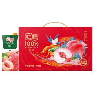 汇源纯果汁桃汁苹果汁礼盒大容量囤货过节整箱装果蔬汁送礼