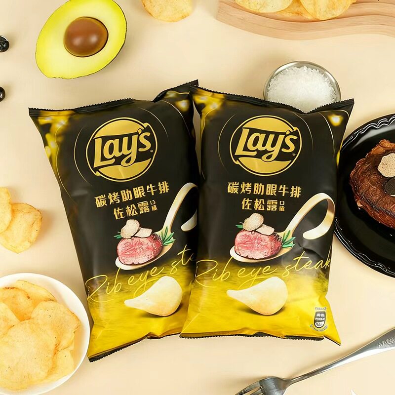 乐事炭烤肋眼牛排佐松露口味薯片100g*2袋 37.8元