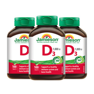 【自营】Jamieson健美生维生素D3营养片补钙维生素d助钙吸收片剂