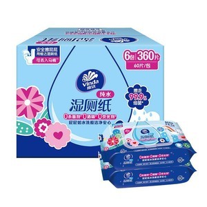 维达多巴胺湿厕纸60片6包洁厕家用私处湿巾湿厕巾厕所专用湿纸巾