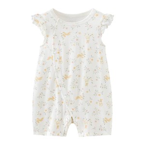 迷你巴拉巴拉婴儿连体衣竹棉抑菌凉感透气后背网眼宝宝居家爬服夏