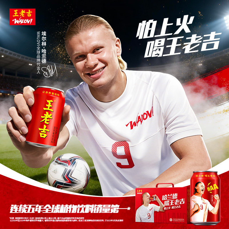 【哈兰德联名】世界杯王老吉凉茶植物饮料310ml*12罐整箱礼盒 29.9元