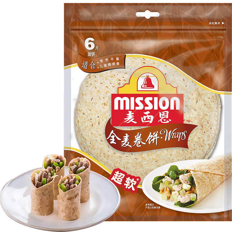 Mission/麦西恩全麦卷饼西式薄饼早餐搭配春卷饼皮随心搭配 8.4元
