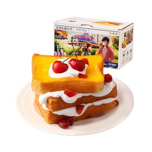 三只松鼠厚岩烧乳酪吐司520g面包早餐整箱蛋糕点心零食品