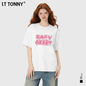 潮牌I.T TONNY官方夏季休闲美式复古高街潮牌短袖情侣男女同款HB