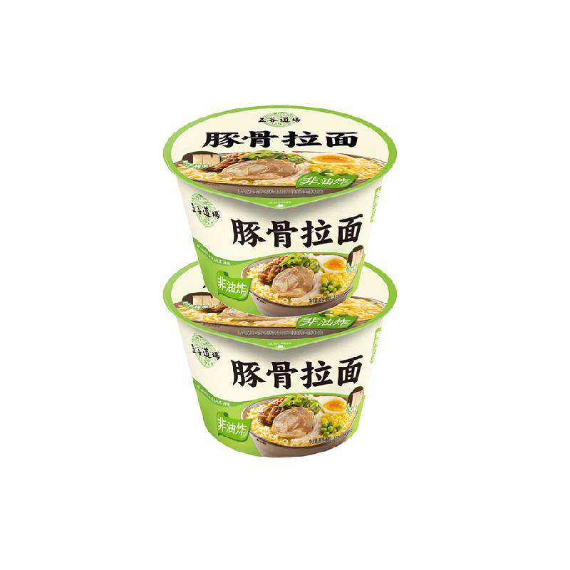 五谷道场非油炸方便面日式豚骨拉面桶装泡面早餐速食清淡口味 5.74元