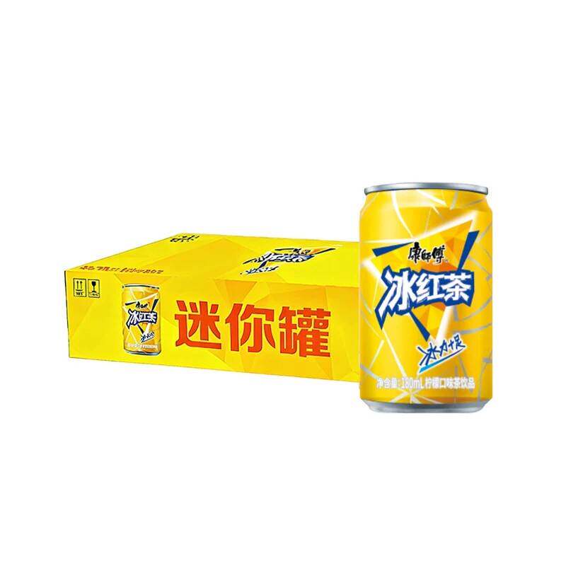 康师傅冰红茶/鲜果橙/水蜜桃多口味180ml迷你罐整箱饮料饮品官方 16.9元