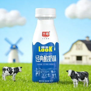 光明噜渴look生牛乳发酵益生菌含乳饮料185ml*12瓶整箱风味酸牛奶