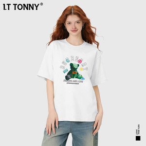 潮牌I.T TONNY情侣同款高街潮牌美式夏季短袖男女同款复古风MD