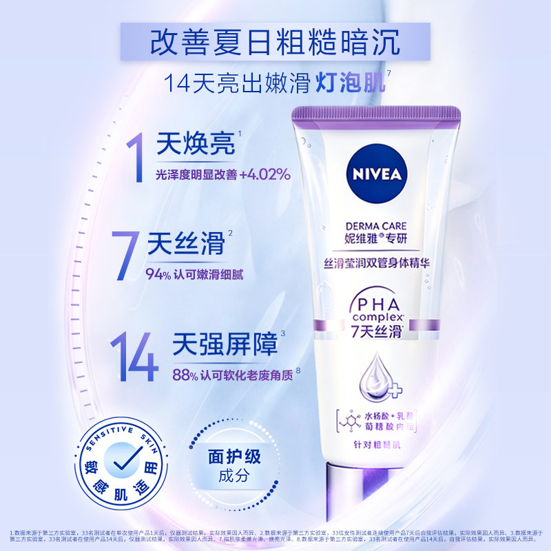【孙颖莎同款】妮维雅双管身体精华乳果酸美白护肤滋润补水干燥女 64.03元