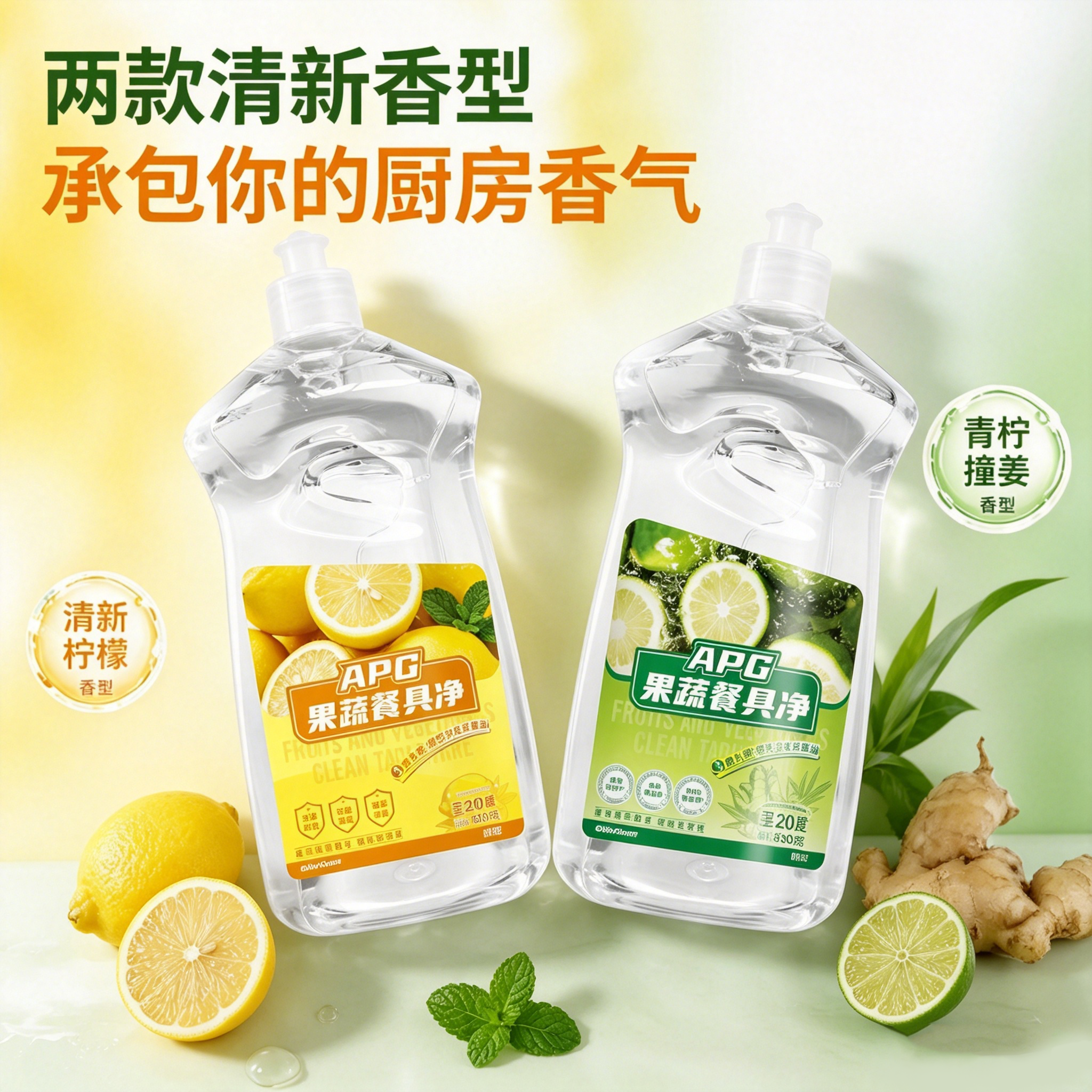 APG果蔬餐具洗洁精食品级果蔬净天然去除农残99.9%除菌1.66斤 4.9元