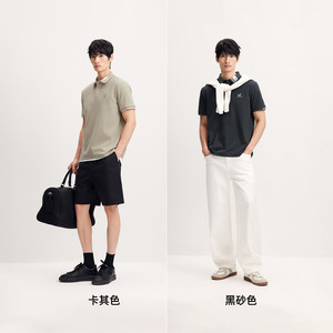 [凉感]杰克琼斯新款polo衫男夏季翻领t恤商务通勤飞鸟刺绣潮短袖