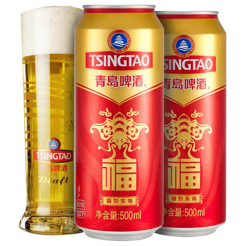 青岛啤酒福如东海福罐啤酒500ml*12听*2箱过年送礼 109元