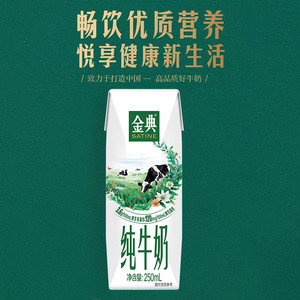 伊利金典纯牛奶250ml*24盒整箱3.6g蛋白学生家庭囤货