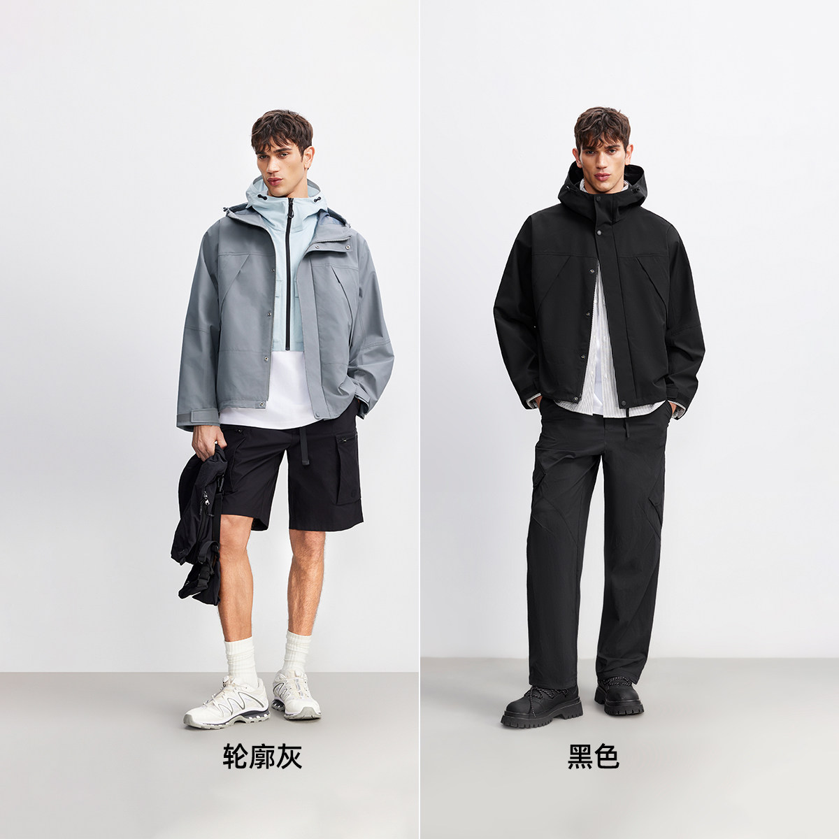 杰克琼斯男装春季时尚简约百搭潮流户外防风防泼水连帽夹克外套潮 291元