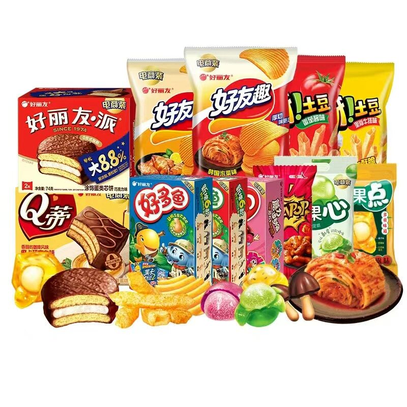 【35元任选8件】好丽友巧克力派好友趣呀土豆软糖好多鱼零食薯片 24元