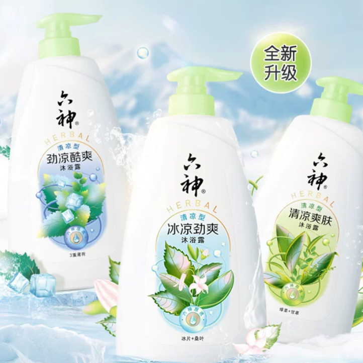 [27年8月到期]六神冰凉劲爽沐浴露（冰片+桑叶）补水保湿家庭囤货 18.89元