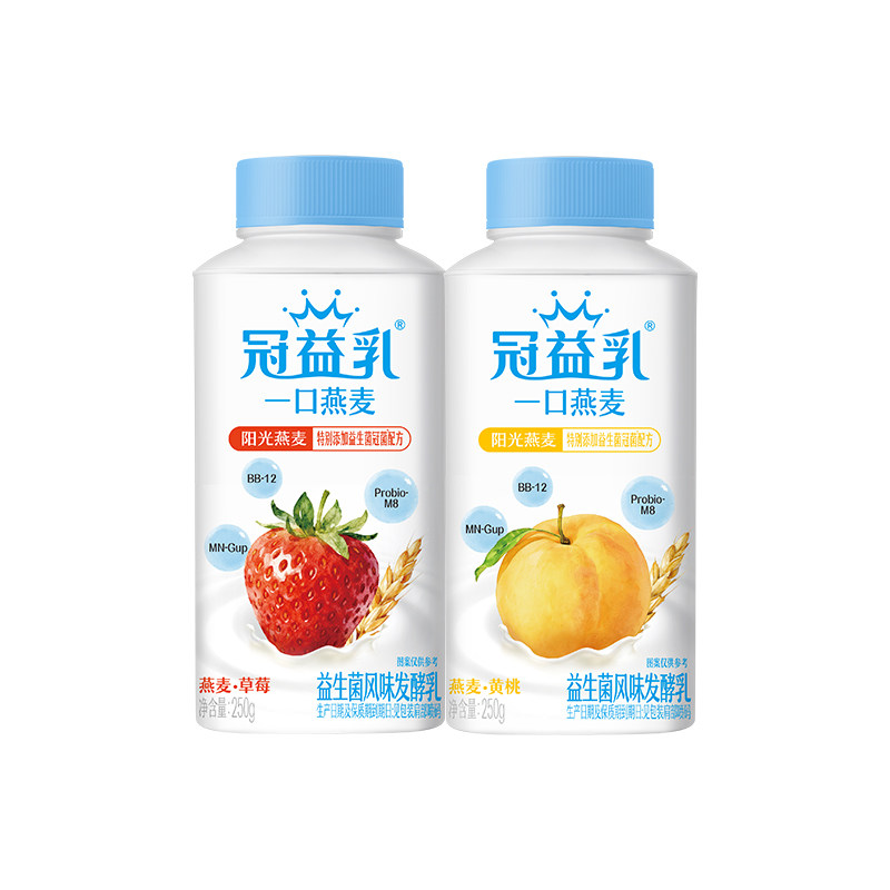 冠益乳燕麦黄桃/燕麦草莓/青提芦荟/水蜜桃草莓酸奶250g任选 38.92元