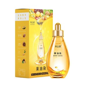 韩金靓正品染发剂黑茶色植物泡泡刺激无纯自己在家染发膏盖白女