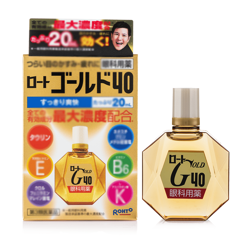【自营】日本乐敦Gold40缓解眼干疲劳滋润眼药水滴眼液20ml清凉款 68.1元