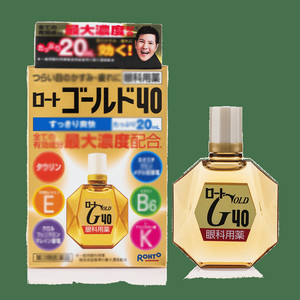 【自营】日本乐敦Gold40缓解眼干疲劳滋润眼药水滴眼液20ml清凉款