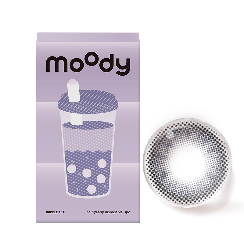 moody美瞳定轴高光蓝莓之夜紫色中小直径彩色隐形眼镜半年抛1片 39.8元