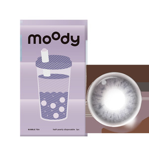 moody美瞳定轴高光蓝莓之夜紫色中小直径彩色隐形眼镜半年抛1片