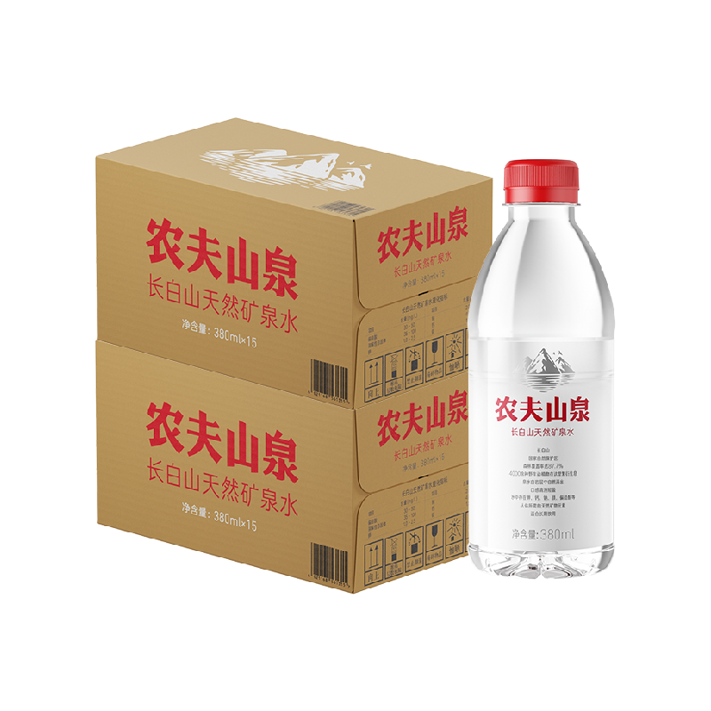 【下拉详情更优惠】农夫山泉长白山天然矿泉水380ml*15瓶*2箱 39.75元