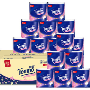 【粉上一博】Tempo/得宝卷纸樱花味家用卫生纸厕纸整箱